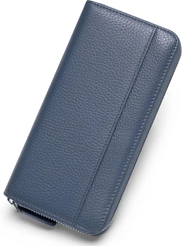 Miniatura 10 de RFID Blocking Womens Zipper Wallet Leather Large Capacity Billfold Clutch Zip Around Wallets for Women