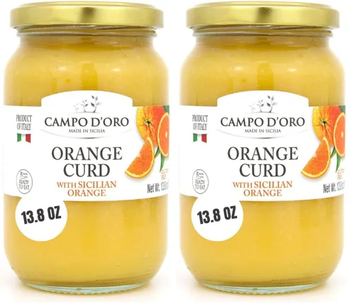 Miniatura 7 de CAMPO D'ORO - Cuajada de naranja siciliana, 13.8 oz (390 g), hecho con jugo de naranja fresco, huevos y mantequilla, producto de Italia, 100%