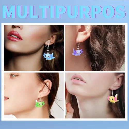 Miniatura 5 de KJMYYXGS 30 dijes de resina de ajolote de animales para hacer joyas 3D Kawaii lindos colgantes de ajolote DIY para llaveros, manualidades, collares