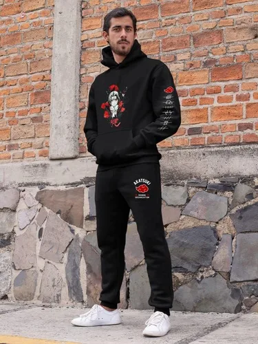 Miniatura 2 de MIOBER Anime - Conjunto de sudadera con capucha y pantalones deportivos de manga larga para hombre y mujer