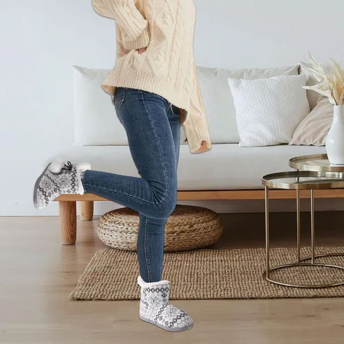 Miniatura 6 de Pantuflas de interior para mujer con parte superior de punto y lazo