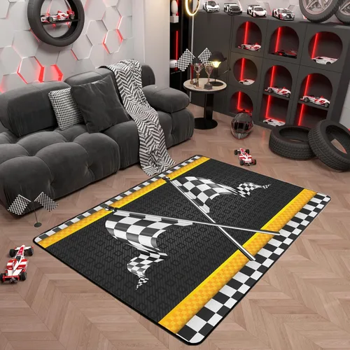 Miniatura 33 de Alfombra de Juego de Autos de Carreras para Niños, Alfombras de Juego para Niños, Alfombra de Sala de Juegos para Niños con Respaldo de Goma