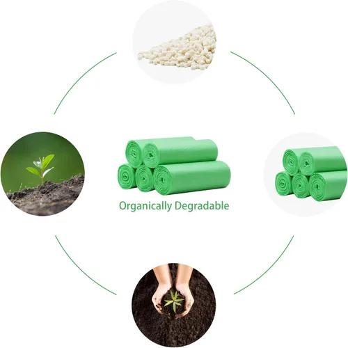 Miniatura 6 de Bolsas de basura pequeñas biodegradables, bolsas de basura compostables, forros para latas de basura de alimentos para colgar en la pared, 8L