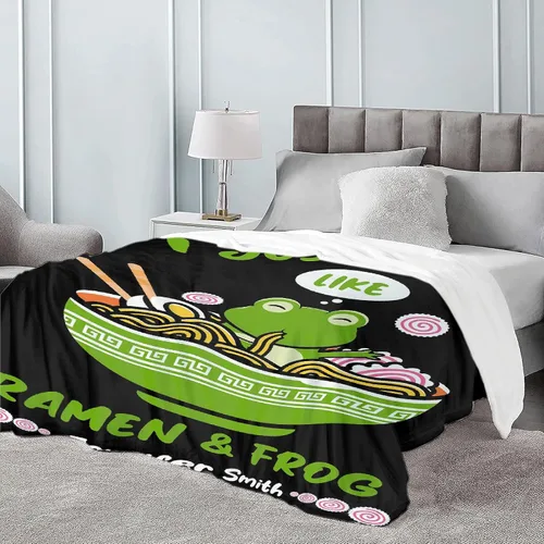 Miniatura 5 de Manta personalizada con nombre "I Just Really Like Noodle Frog", regalo divertido para niñas/niños, para sofá, cama, dormitorio, sala de estar