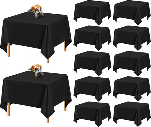 Miniatura 44 de Showgeous Paquete de 4 manteles rectangulares de poliéster de 60 x 102 pulgadas, resistentes a las arrugas, lavables, para bodas, mesas de comedor