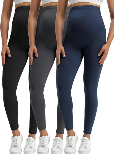 Buttergene - Leggings de maternidad para mujer, sobre el vientre, pantalones ajustados de yoga y entrenamiento para el embarazo