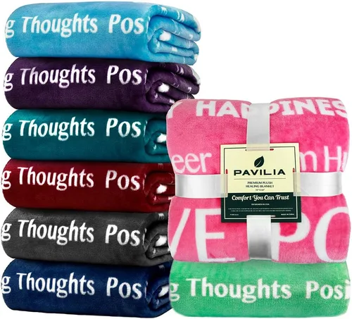 Miniatura 9 de PAVILIA Manta de Curación, Regalo para Pronta Recuperación, Manta de Forro Polar de Felpa Suave y Compasiva para Hombres y Mujeres, Manta