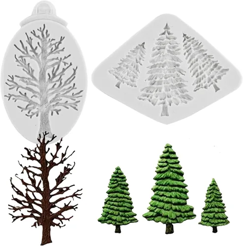 Miniatura 3 de Sijiangmold Molde de silicona para pastel de árbol de Navidad para decoración de pasteles de Navidad, decoración de cupcakes, caramelo de chocolate