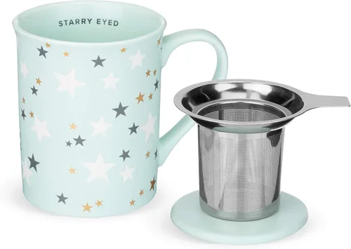 Miniatura 13 de Pinky Up Annette - Taza de té de hojas sueltas, taza de viaje de cerámica con infusor y tapa, para el trabajo, oficina, picnic, campamento, fiesta