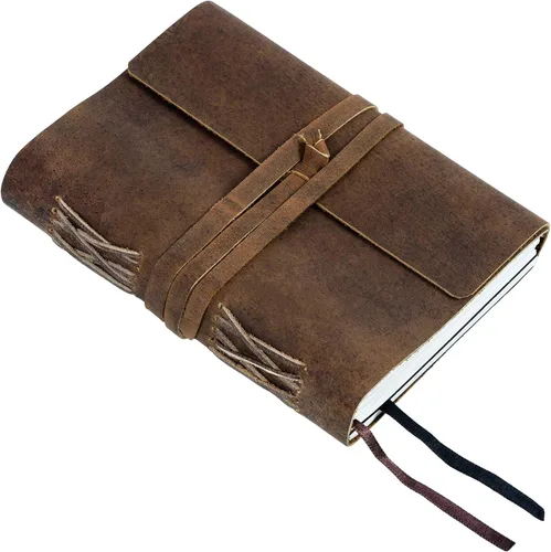 Miniatura 8 de Diario de cuero hecho a mano con papel forrado y lujosa pluma Cuaderno de escritura diario Cuaderno diario encuadernado para hombres y mujeres