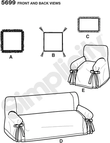 Miniatura 2 de Simplicity 5699 - Patrón de costura para decoración del hogar, talla única