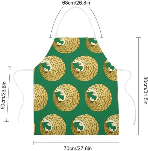 Miniatura 2 de Funny Pangolin Kitchen Apron with Adjustable Neck Strap Waterproof for Cooking Baking Drawing