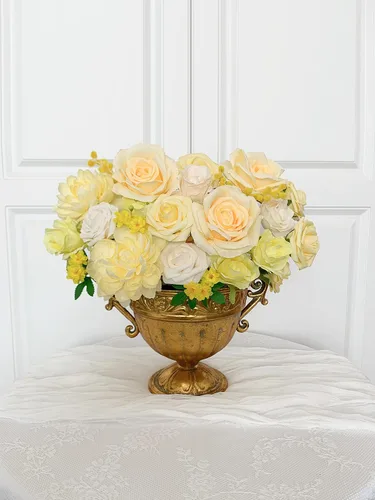 Miniatura 113 de FACINOC Ramos de Rosas Artificiales Naranjas, Juego de Caja de Flores Artificiales con Tallos para DIY, Bodas, Despedidas de Soltera, Decoraciones