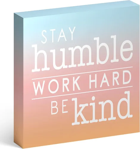 Barnyard Designs Letrero de madera motivacional para escritorio para mujer, oficina, baño, decoración de escritorio inspiradora (Humble Kind)