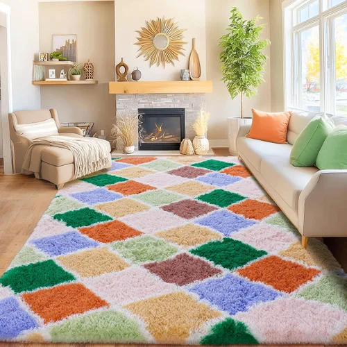 Miniatura 101 de Awaytail Alfombra Esponjosa Lavable 2x3 Pies, Pura Negra Alfombra para Silla de Escritorio Antideslizante, Alfombra Supersuave para Niños