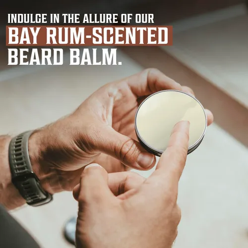 Miniatura 4 de Viking Revolution Bálsamo para barba de ron de bahía, mantequilla de barba con aceite de argán y aceite de jojoba, suavizante, hidratante y cera
