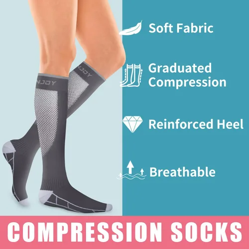 Miniatura 51 de Calcetines de compresión para mujeres y hombres (3 pares) – El mejor apoyo para enfermeras, correr, senderismo, recuperación y calcetines de vuelo