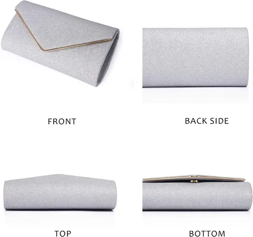 Miniatura 4 de Labair - Bolso de mano brillante para mujer. Bolso para noche con purpurina. Bolsas para bodas y fiestas