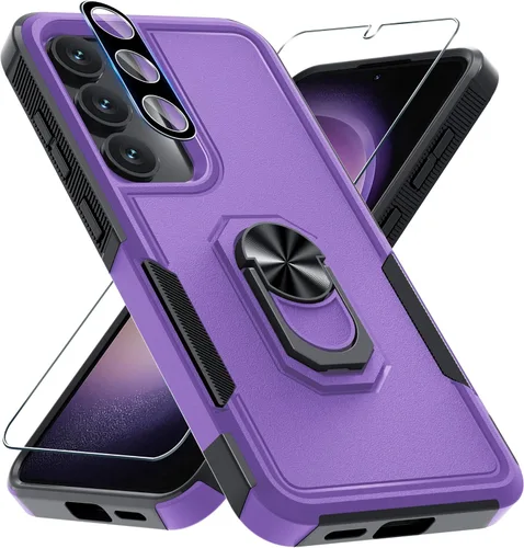 Miniatura 24 de Compatible con Samsung Galaxy S24/S25 Funda con Protector de Pantalla de Vidrio Templado, Resistente a Prueba de Golpes de Servicio Pesado Funda