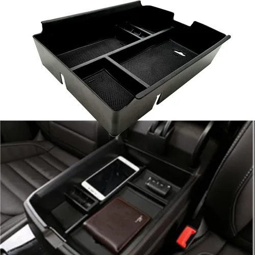 Organizador de consola central compatible con VW Atlas y Cross Sport 2018 2019 2020 2021 2022 2023 accesorios de caja de almacenamiento interior (no