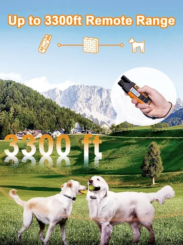 Miniatura 2 de Bousnic Collar de choque para perro, 2 perros (5-120 libras) – Collar de entrenamiento impermeable de 3300 pies para perros grandes, medianos