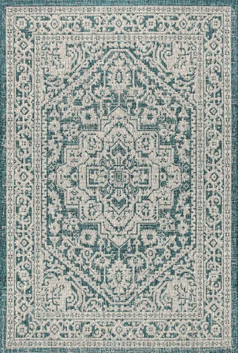 Miniatura 17 de Eyely BMS101D-28 - Alfombra de pasillo con textura de medallón de Santa Mónica Slesi, para interiores y exteriores, estilo costero, bohemio, Gris