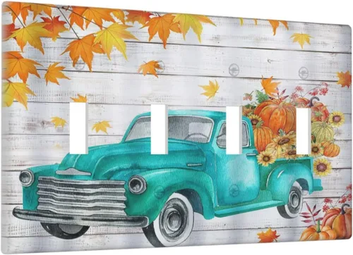 Miniatura 37 de Placas de pared de eucalipto verde de una sola palanca, estilo rústico, cubierta de interruptor de luz de 1 cuadrilla, hojas de árbol, cubiertas
