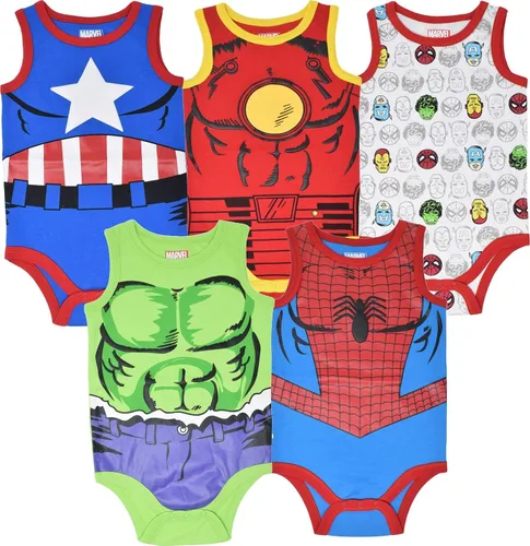 Miniatura 9 de Marvel Vengadores Capitán América Iron Man Hulk Baby 5 Pack Body