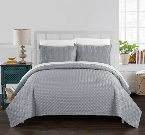 Miniatura 11 de Chic Home Weaverland - Juego de 2 fundas acolchadas geométricas de cheurón, fundas de almohada decorativas incluidas, individual, dorado