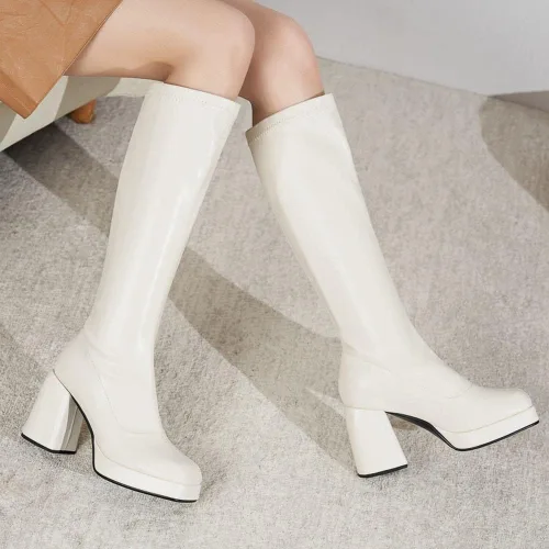 Miniatura 8 de JINFAXIE Botas altas hasta la rodilla con plataforma para mujer