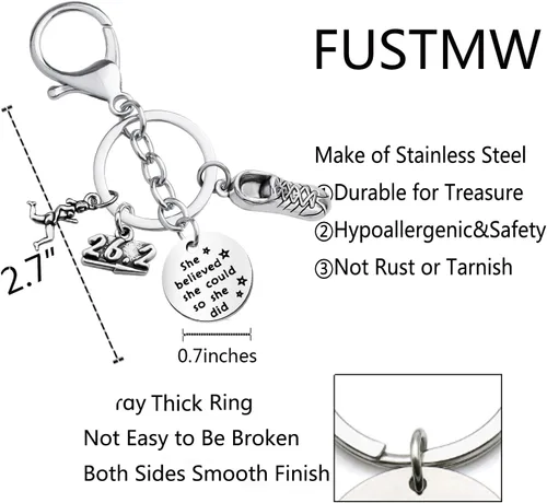 Miniatura 3 de FUSTMW Llavero de corredor de regalo de maratón, joyería de maratón, regalos para correr