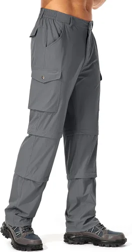Miniatura 2 de Mens Hiking Pants Convertible Quick-Dry-Stretch-Lightweight Zip-Off Outdoor Waterproof Safari Scouts Fishing Pants