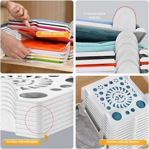 Miniatura 4 de Accenter Organizador de Camisetas para Almacenamiento de Ropa, Organizador de Armario Apilable con Fácil Acceso, Tabla para Doblar Camisas