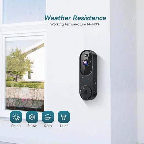 Miniatura 6 de Orbitell Cámara de timbre de video inalámbrica Wi-Fi con audio bidireccional, detección de movimiento AI, visión nocturna y almacenamiento