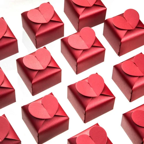 Miniatura 19 de AWELL Caja de dulces de regalo rosa a granel de 2 x 2 x 2 pulgadas con cinta rosa caja de favor de fiesta, paquete de 50 Caja rosa con cinta rosa