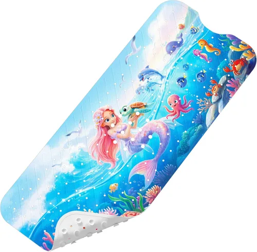 Miniatura 17 de Tapete de Baño para Bebé Mejorado con Dibujos Animados Antideslizante - 40"x16" Extra Largo Tapete de Bañera para Bebé Ecológico Duradero Tapete