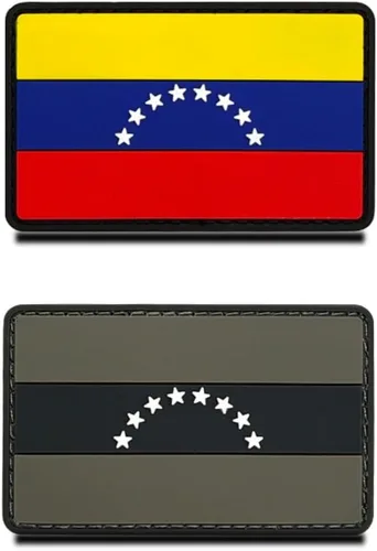 2 parches de goma de PVC 3D con bandera nacional de Venezuela, material resistente y sólido, parche táctico con emblema venezolano para ropa,