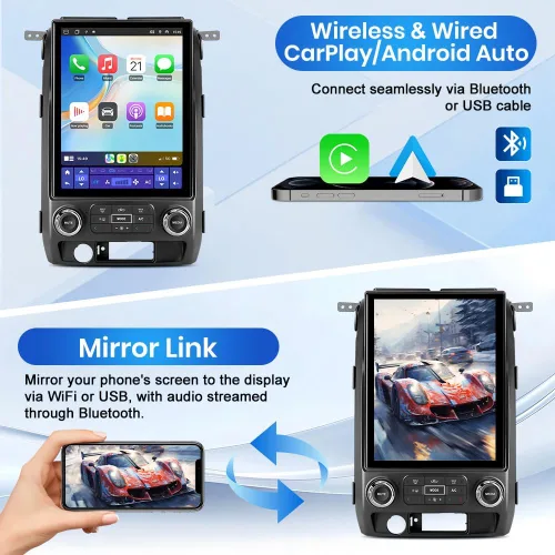 Miniatura 7 de Android [4GB+64GB] Radio de coche estéreo TS18 para Ford F150 2009-2012 con cámara de visión trasera