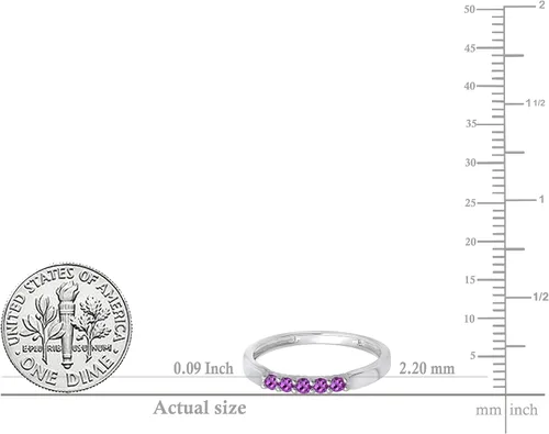 Miniatura 131 de Dazzlingrock Collection Anillo de boda redondo de 5 piedras preciosas o diamantes para mujer en oro macizo de 10 K/14 K/18 K