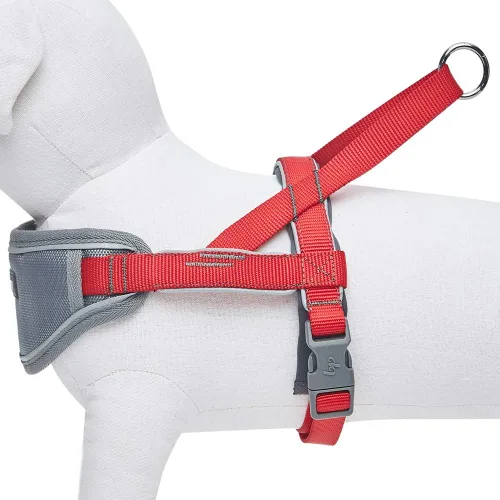 Miniatura 4 de Blueberry Pet Arnés acolchado para perro, 8 colores, suave y cómodo, tiras reflectantes 3M, contorno de pecho de 30 a 38.5 pulgadas, rojo, grande
