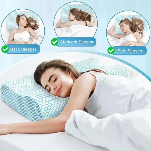 Miniatura 7 de CloudBliss Almohada cervical ergonómica para dormir, almohada cervical cervical para aliviar el dolor de cuello, almohada de espuma viscoelástica