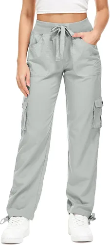 Miniatura 2 de Pantalones cargo para mujer, ligeros, de secado rápido, UPF 50, viajes, golf, safari, senderismo, verano
