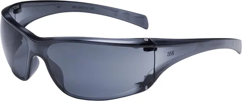 3M Anteojos de seguridad, Virtua AP, 1 par, ANSI Z87, antiniebla, revestimiento antiarañazos, lente gris, montura gris, protectores laterales,