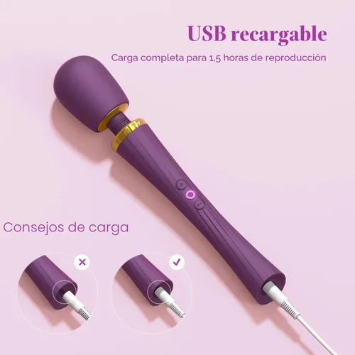 Miniatura 8 de Tracy's Dog Vibrador de varita para mujeres, juguetes sexuales para adultos con 5 modos y 3 velocidades para estimulación del pezón del clítoris