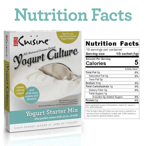 Miniatura 5 de Euro Cuisine RI1020 Iniciador de Cultivo de Yogur Totalmente Natural – Perfecto para Sin Lácteos, Leche Entera, Yogur Proteico – Bolsas de Yogur