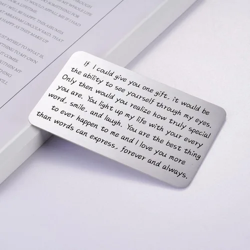 Miniatura 3 de Tarjeta de billetera con texto en inglés "I Love You" para novio, tarjetas de aniversario, regalos para esposo, regalo de pareja para él
