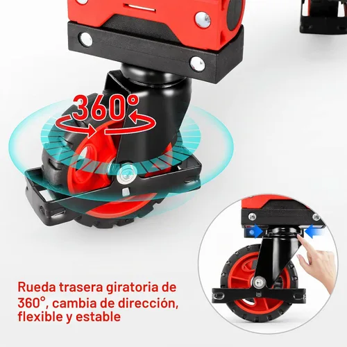 Miniatura 5 de Carro de mano plegable de 330 libras, de transporte resistente, combinación de cuatro ruedas y dos ruedas convertible carrito Dolly con mango