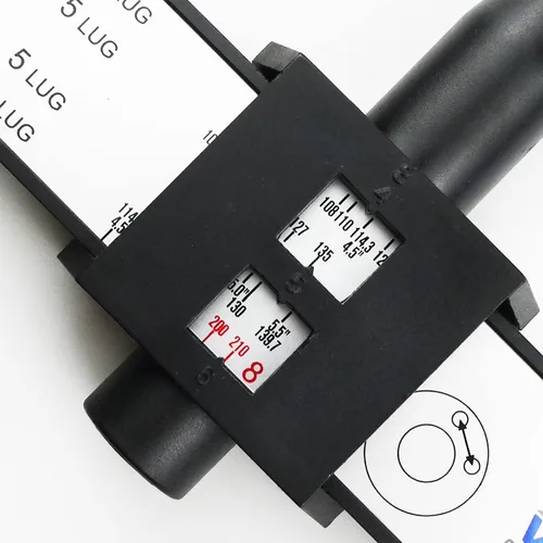 Miniatura 5 de WHEEL CONNECT Medidor PCD, herramienta de medición de patrón de pernos de rueda/llanta, regla PCD, pinza deslizante para 4 5 6 8 agujeros