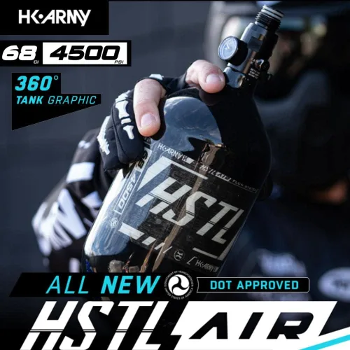 Miniatura 2 de HK Army 68ci 4500psi - Tanque de paintball HPA de fibra de carbono HSTL Negro