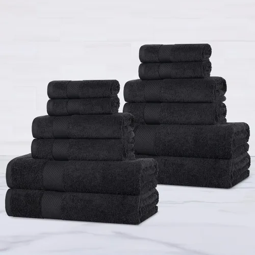 Miniatura 63 de SUPERIOR Kendell - Juego de 4 toallas de baño de algodón egipcio, absorbentes, para la ducha, artículos esenciales para el spa, toallas grandes